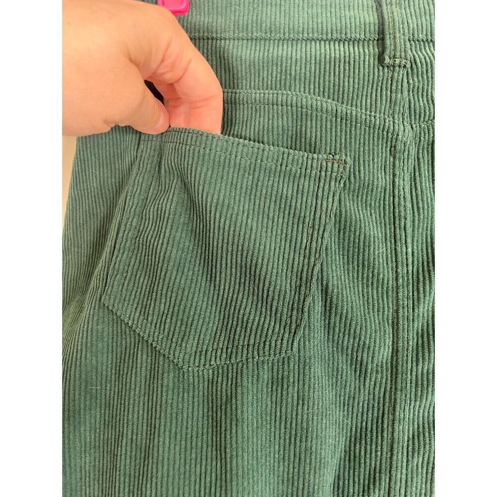 Retro Corduroy Skirt Green 7 Festive Holiday Classic Chic Preppy Y2K Grunge 80s - Picture 7 of 10